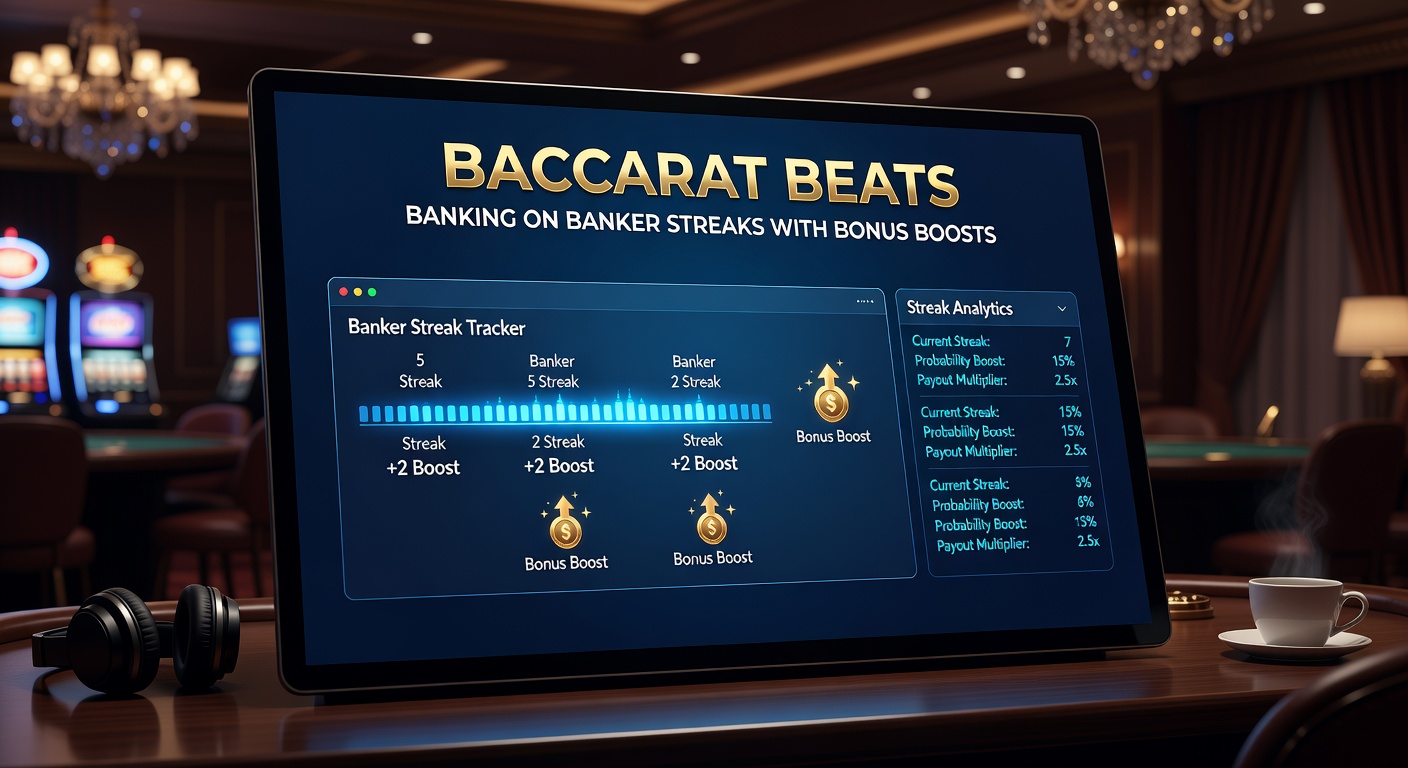 Close-up of a digital baccarat scoreboard displaying a prolonged Banker streak, with overlaid graphics explaining bonus integration points
