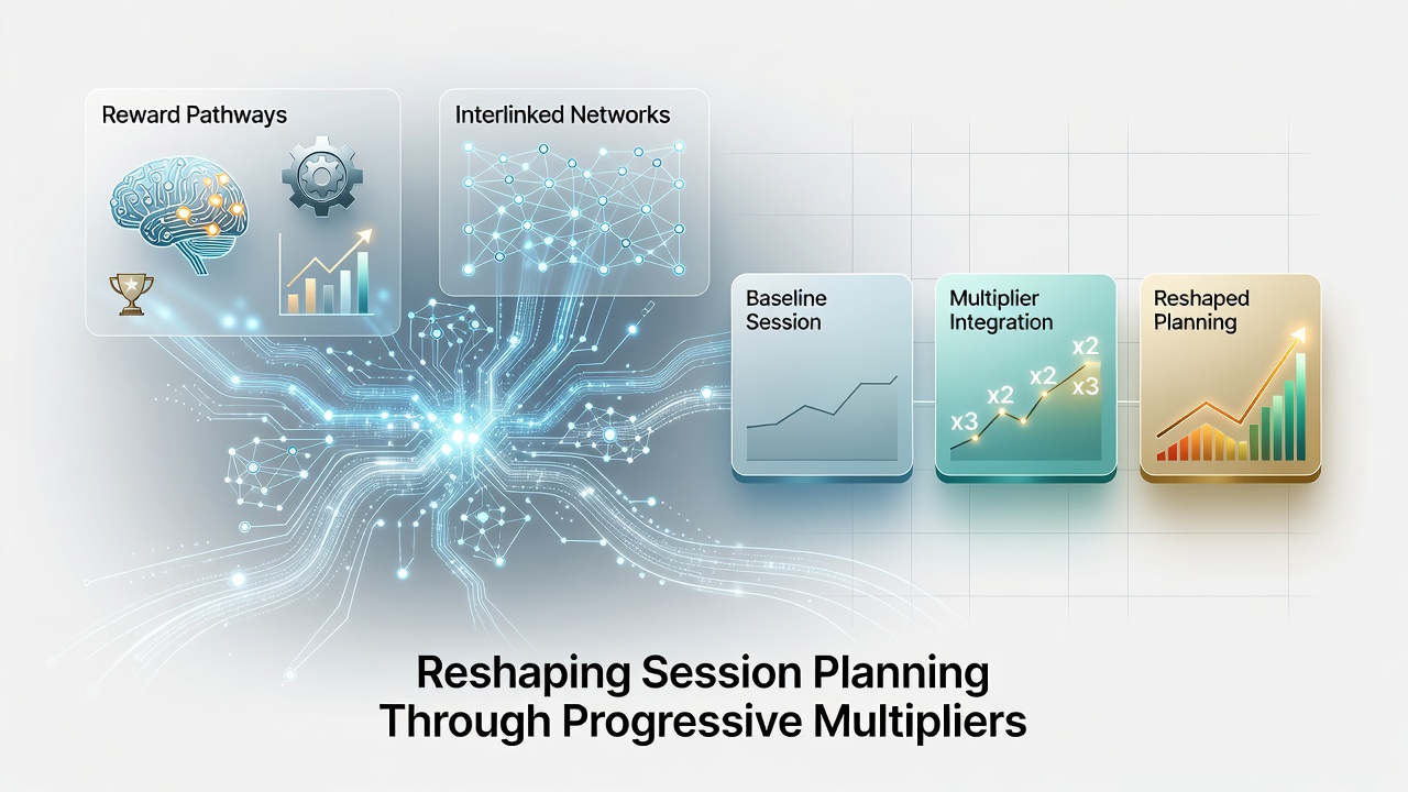 Chart depicting session planning adjustments influenced by progressive multipliers in UK casino environments