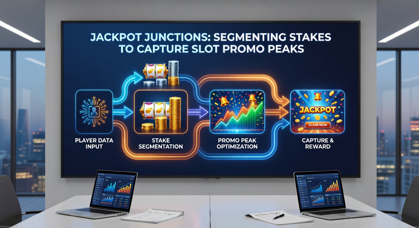 Graph overlay on slot interface showing segmented stake bars aligning with rising jackpot meter and promo multiplier icons during a peak event