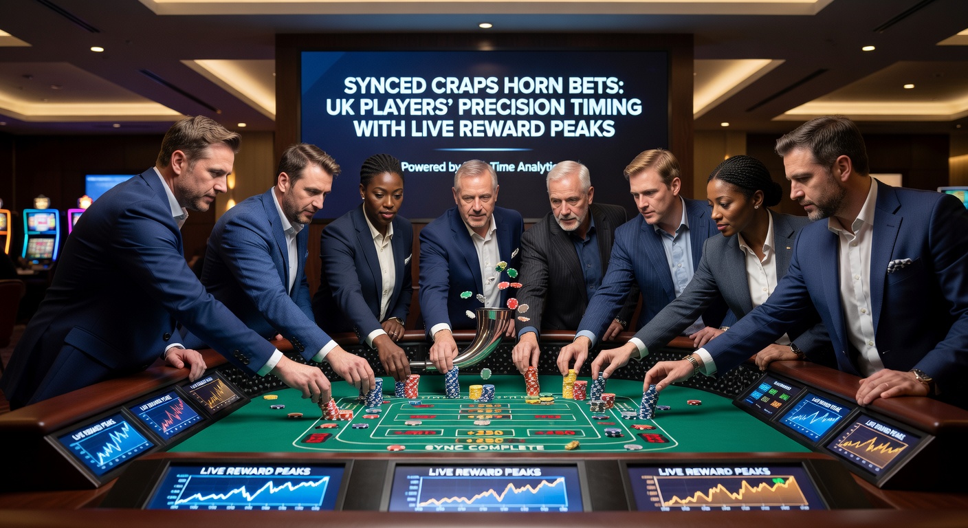 Close-up of a digital craps interface showing horn bet placement synced to a glowing reward peak indicator